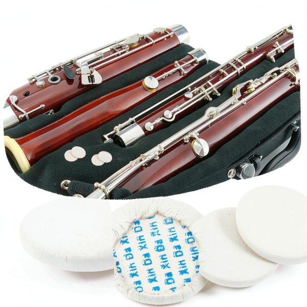 Bassoon Sound Hole Pads White Synthetic Material-5