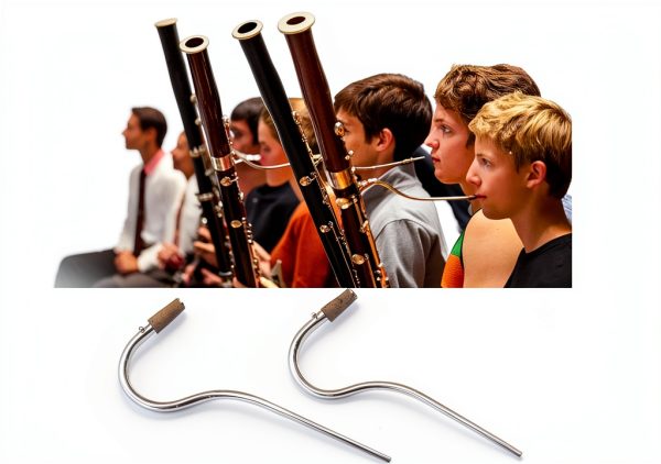 Silver-plated Oon Mouthpiece Crook for Bassoon Players-1